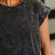 Top That Mineral Wash Tee in Ash Black