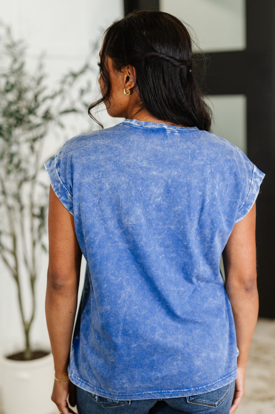 Top That Mineral Wash Tee in Classic Blue