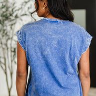 Top That Mineral Wash Tee in Classic Blue