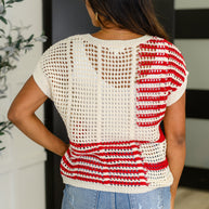 Vibes Don't Lie Net Tee Red Striped