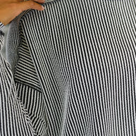 Wander & Rest Cable Ribbed Knit Drop Shoulder Top in Black/White