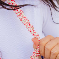 Red & Pink Floral Lanyard