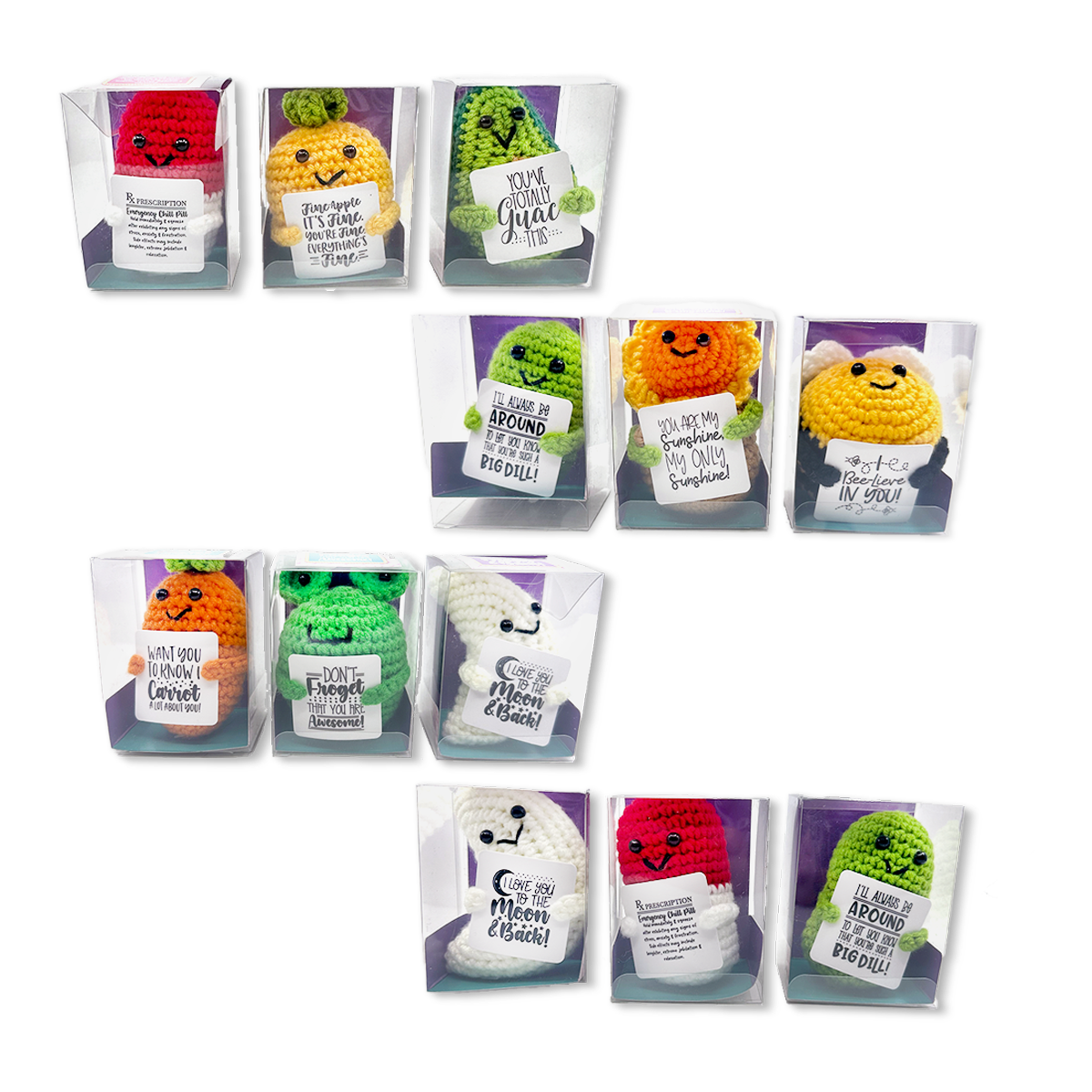 Emotional Support Crochet Plush Pals Boxed - 12/Display