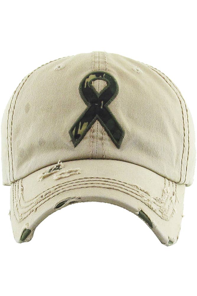 Camo Ribbon Washed Vintage Baseball Cap