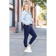 Ready to Ship | The Riley - 7/8 Ankle Length NAVY Leggings with Pockets*
