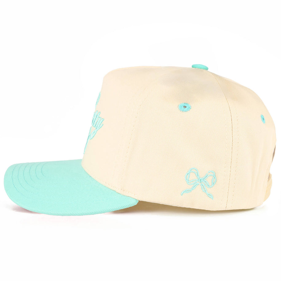 C.C TOO PRETTY TO WORK Letter on Two Tone Trucker Hat