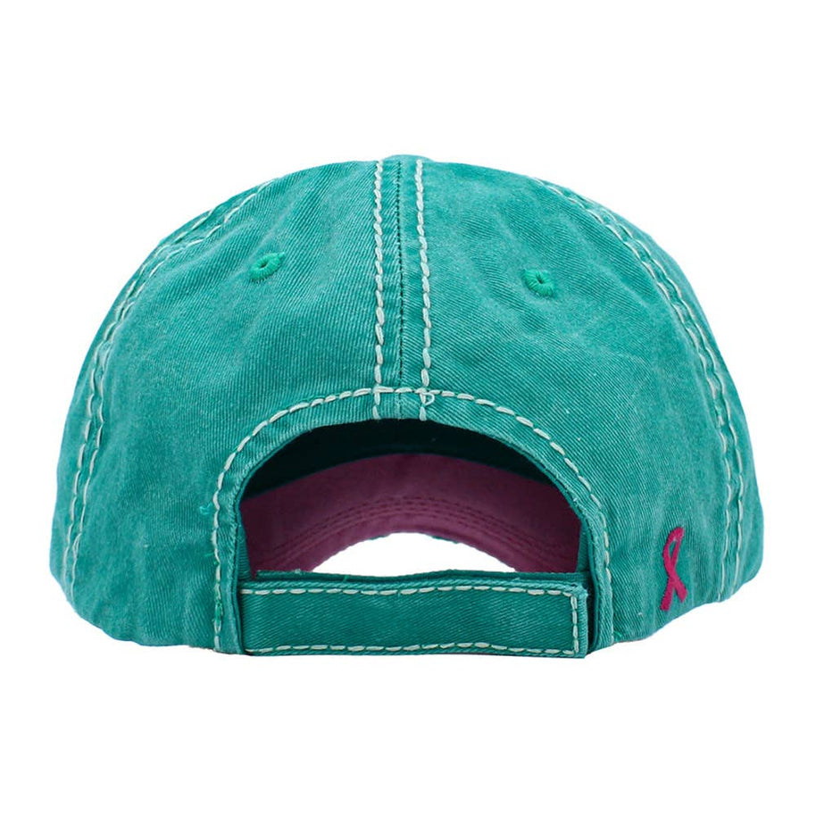 This Is My Fight Hat Message Pink Ribbon Accented Vintage Baseball Cap