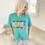 Flower Power Checker Mama Graphic Tee