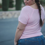 Stitched in Pink Short Sleeve Top