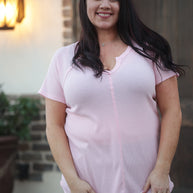 Stitched in Pink Short Sleeve Top