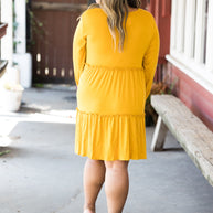 Tiered Decadence Mustard Dress