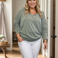 Dusty Olive Long Sleeve Dolman