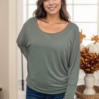 Dusty Olive Long Sleeve Dolman