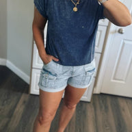 rts: washed cotton mid crop tee zenana