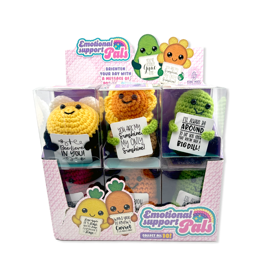 Emotional Support Crochet Plush Pals Boxed - 12/Display