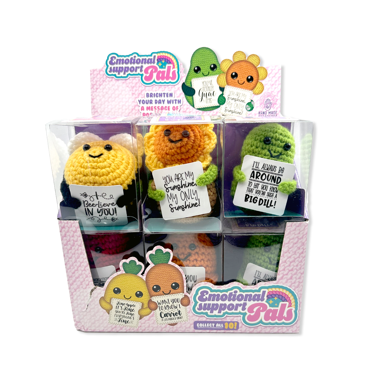 Emotional Support Crochet Plush Pals Boxed - 12/Display