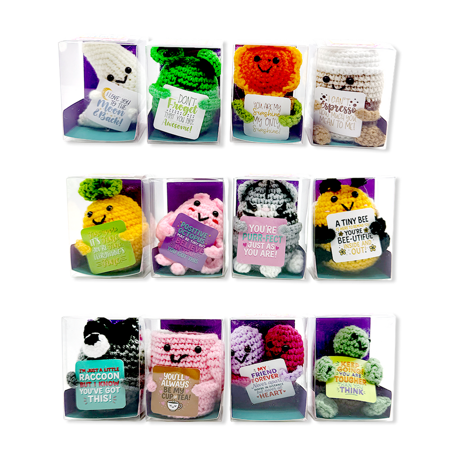 Emotional Support Crochet Plush Pals Variety - 12/Display