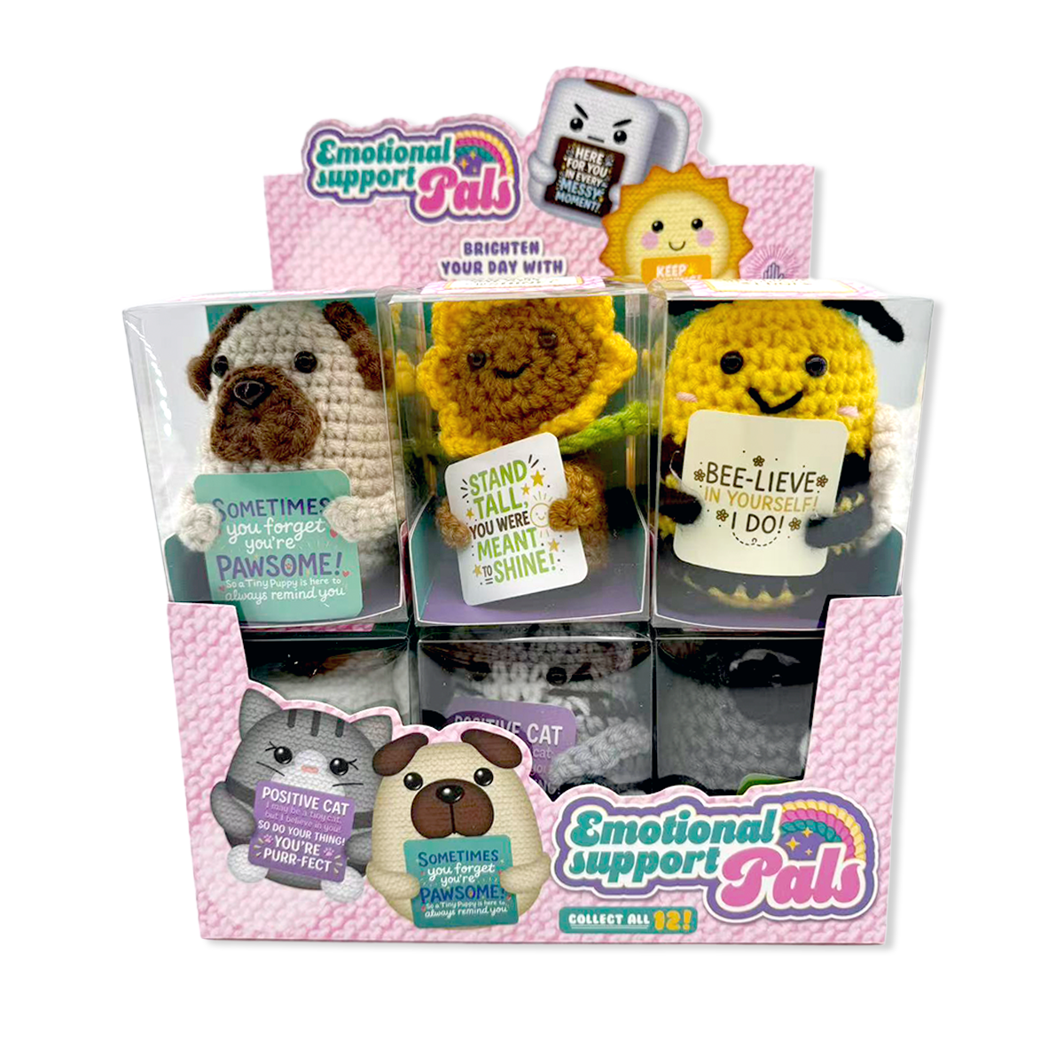 Emotional Support Crochet Plush Pals TOP SELLER - 12/Display