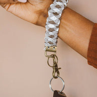 Brown Checkered Keychain