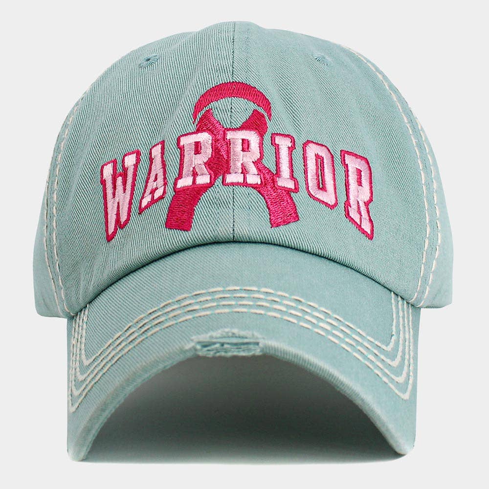 Pink Ribbon WARRIOR Embroidered Vintage Baseball Cap