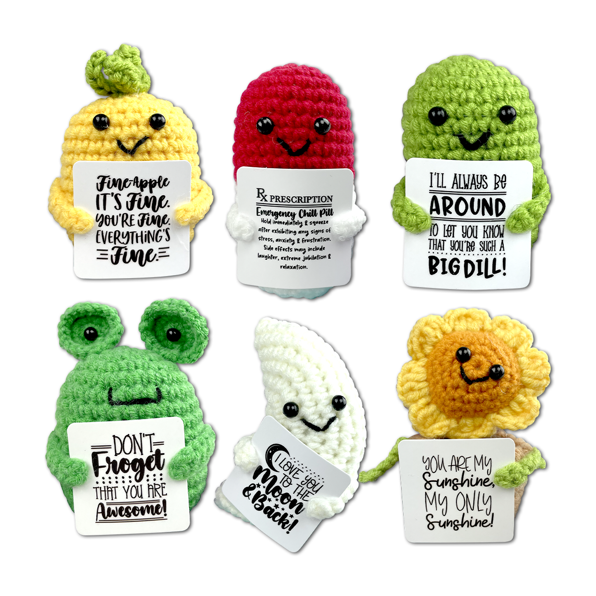 Emotional Support Crochet Plush Pals Boxed - 12/Display