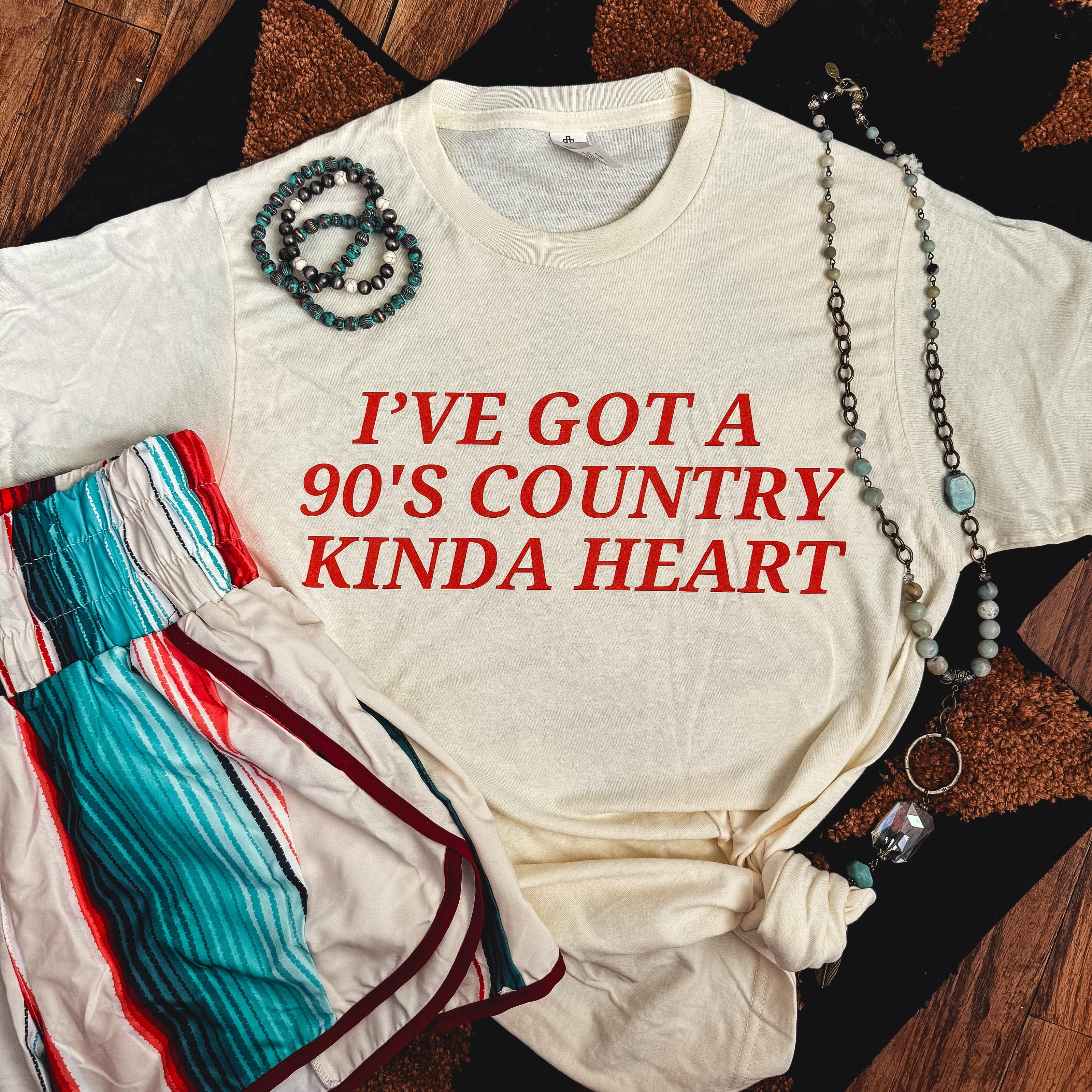 FestiviTees Women - Apparel - Shirts - T-Shirts 90’s Country Heart Soft Graphic Tee