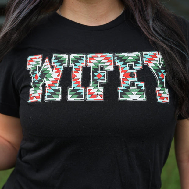 FestiviTees Women - Apparel - Shirts - T-Shirts Aztec Wifey Soft Graphic Tee
