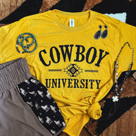 FestiviTees Women - Apparel - Shirts - T-Shirts Cowboy University Western Soft Graphic Tee