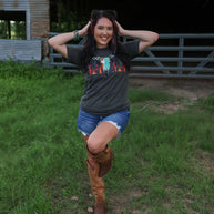 FestiviTees Women - Apparel - Shirts - T-Shirts Desert Skull Flame Mama Soft Graphic Tee