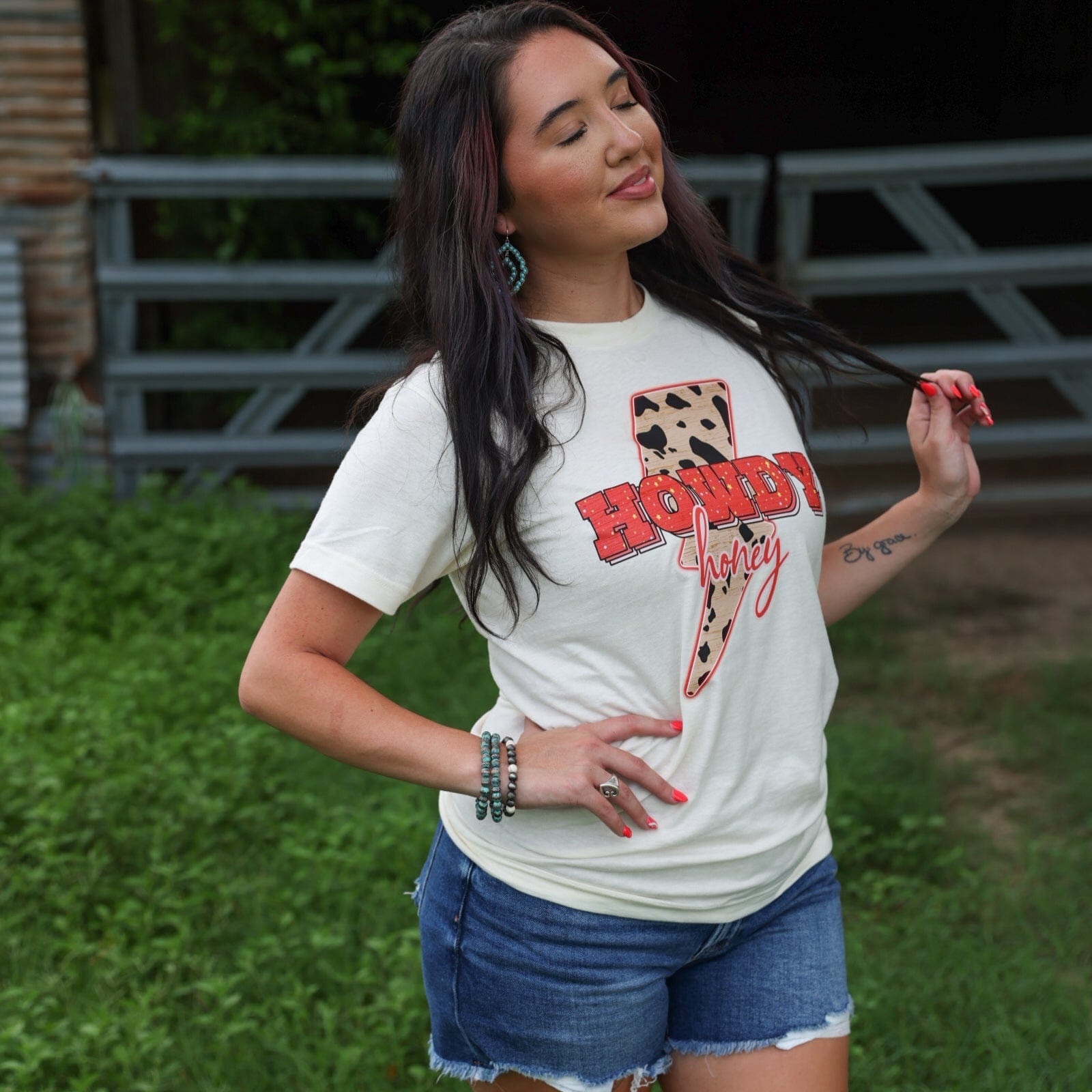 FestiviTees Women - Apparel - Shirts - T-Shirts Howdy Honey Lightning Bolt Soft Graphic Tee