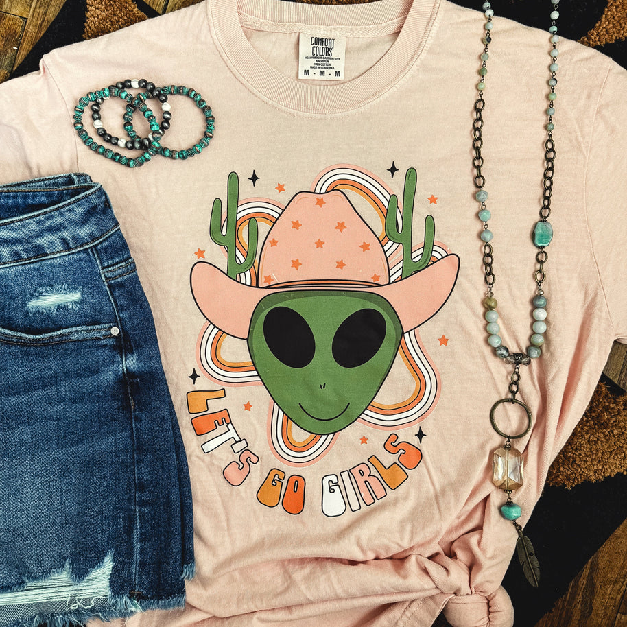 FestiviTees Women - Apparel - Shirts - T-Shirts Let’s Go Girls Alien Cowgirl Soft Graphic Tee