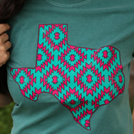 FestiviTees Women - Apparel - Shirts - T-Shirts Pink Aztec Texas Soft Graphic Tee