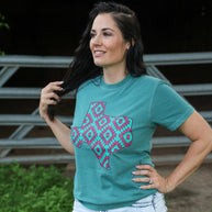 FestiviTees Women - Apparel - Shirts - T-Shirts Pink Aztec Texas Soft Graphic Tee