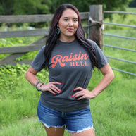FestiviTees Women - Apparel - Shirts - T-Shirts Raisin’ Hell Retro Red Script Tee Soft Graphic Tee