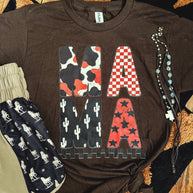 FestiviTees Women - Apparel - Shirts - T-Shirts Western Mama Block Letter Tee Soft Graphic Tee