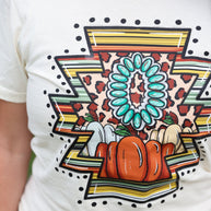 FestiviTees Women - Apparel - Shirts - T-Shirts Western Pumpkin Aztec Soft Graphic Tee Soft Graphic Tee