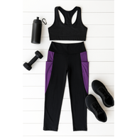 PreOrder | The Presley - Purple Panel Full Length Leggings ROUND 2