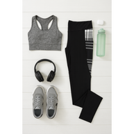 PreOrder | The Gabby - Black And White Plaid Panel Leggings