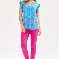 Dear Scarlett Lizzy Flutter Sleeve Top in Royal Blue