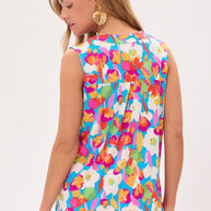 Dear Scarlett Lizzy Tank Top in Floral Aqua