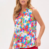 Dear Scarlett Lizzy Tank Top in Floral Aqua