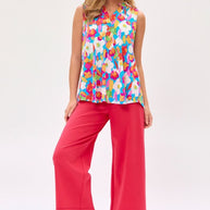 Dear Scarlett Lizzy Tank Top in Floral Aqua