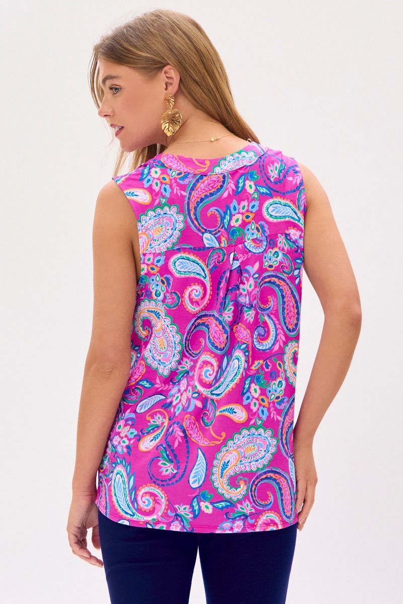 Dear Scarlett Lizzy Tank Top in Paisley Pink