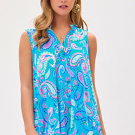 Dear Scarlett Lizzy Tank Top in Paisley Aqua