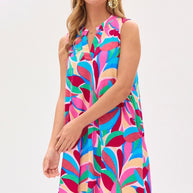 Dear Scarlett Lizzy Tank Dress in RoyalMulti