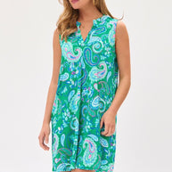 Dear Scarlett Lizzy Tank Dress in Emerald/Blue