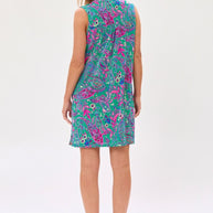 Dear Scarlett Lizzy Tank Dress in Emerald/Pink