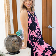 Neon Floral Swing Dress