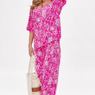 Dear Scarlett Cabana Set in Hot Pink