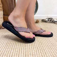 Tia Rhinestone Sandal in Fuschia